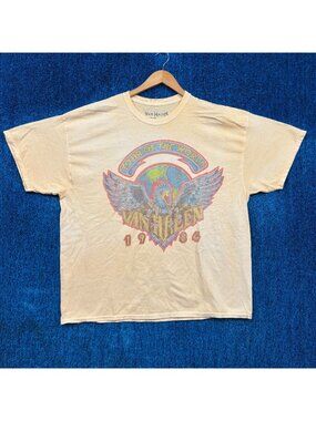 Van Halen 1984 Tour Rock Yellow T-Shirt Size S/M